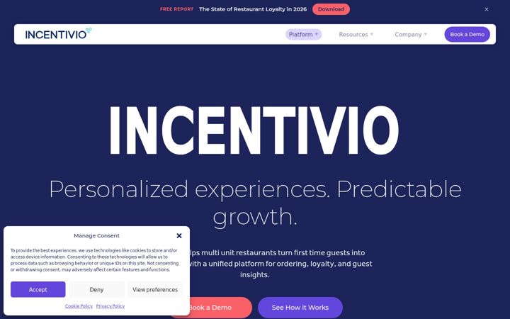 Screenshot of incentivio.com