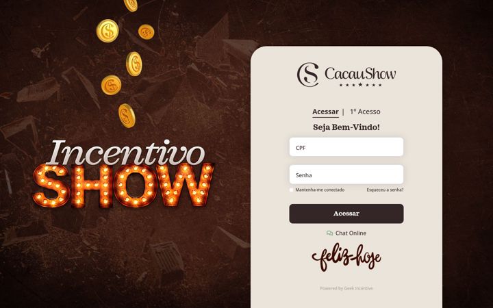 Snímek obrazovky incentivocacaushow.com.br