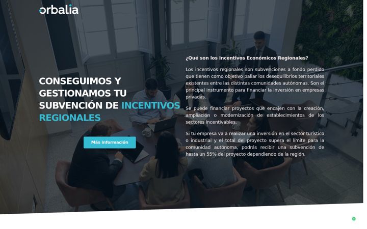 Snímek obrazovky incentivosregionales.com