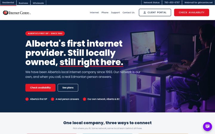 Screenshot of incentre.net