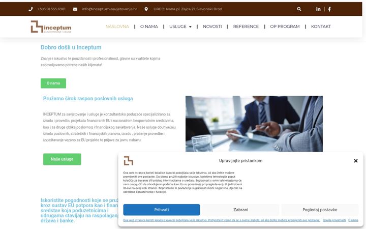 Screenshot di inceptum-savjetovanje.hr