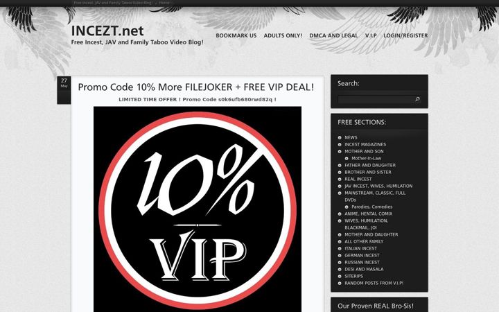 Screenshot of incezt.net
