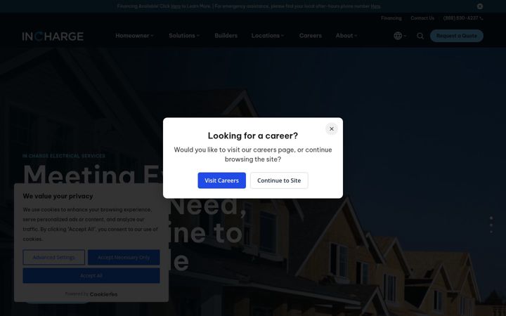Screenshot of inchargeelectricalservices.com