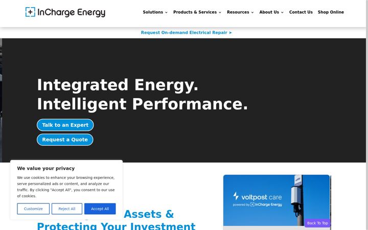 Snímek obrazovky inchargeus.com