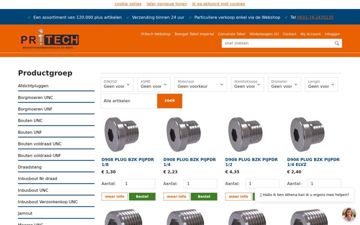 Screenshot of inchfasteners.nl