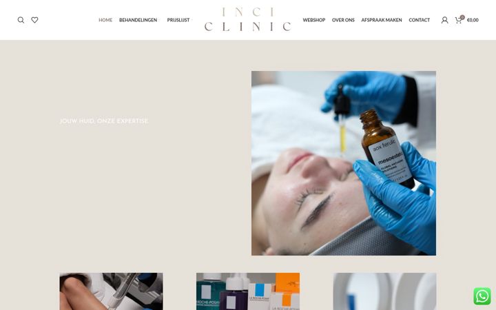 Captură de ecran a inci-huidtherapie.nl