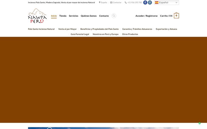 Snímek obrazovky inciensopalosanto.com