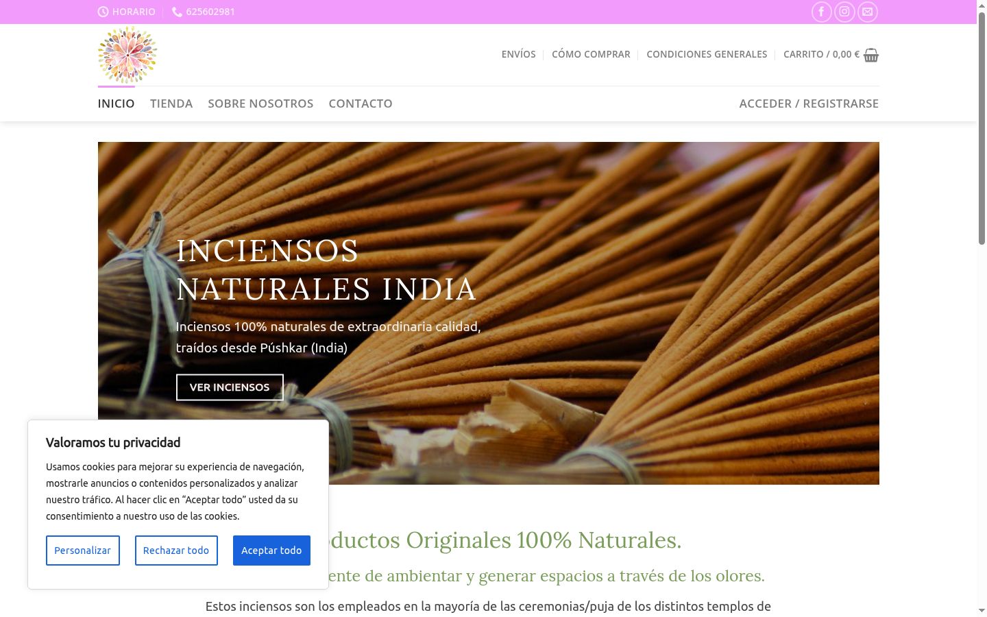 Screenshot del banner di consenso mostrato prima di qualsiasi interazione