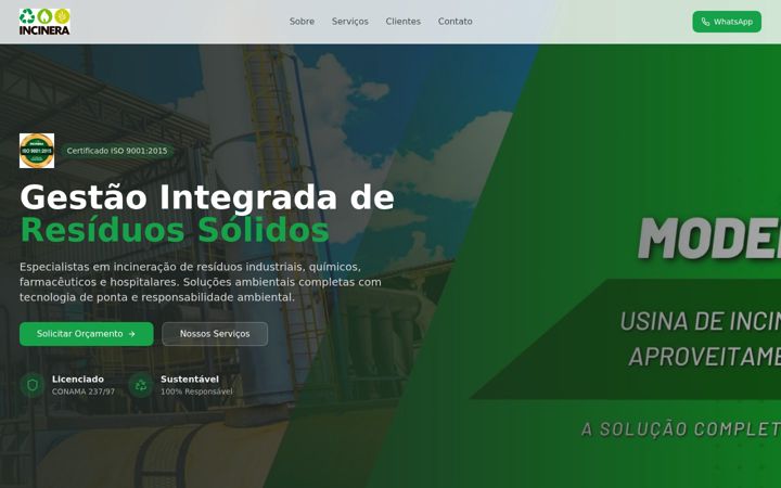 Screenshot of incinera.com.br
