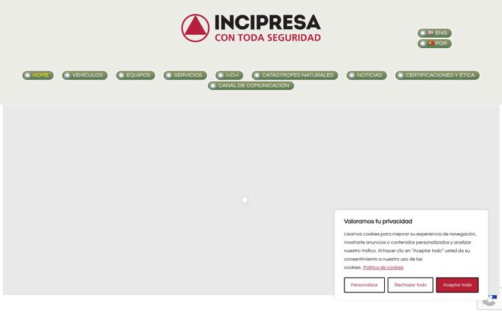 Snímek obrazovky incipresa.com