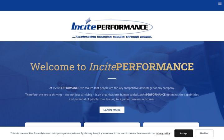 Snimka zaslona za inciteperformance.com
