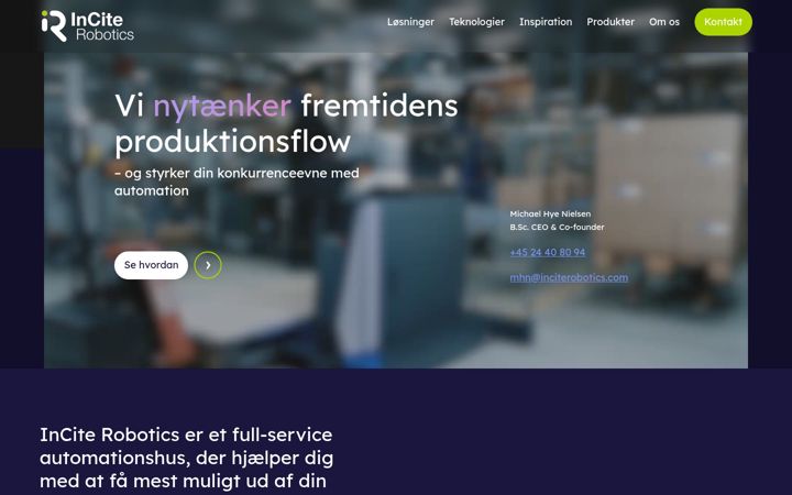 Snimka zaslona za inciterobotics.com