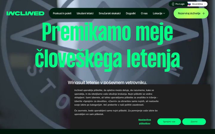Snímek obrazovky inclined.si
