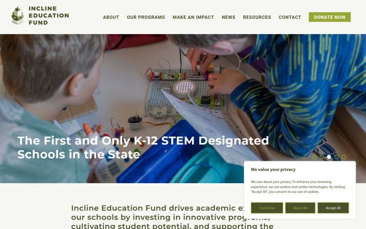 Screenshot of inclineeducationfund.org