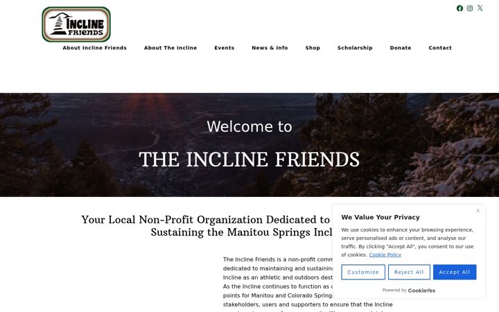 Screenshot of inclinefriends.org