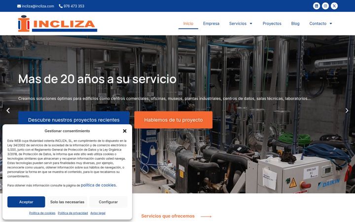 Snimka zaslona za incliza.com