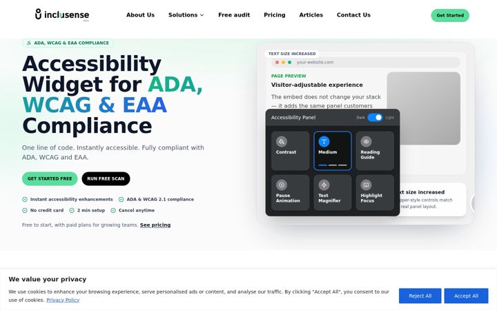 Screenshot of inclusense.eu
