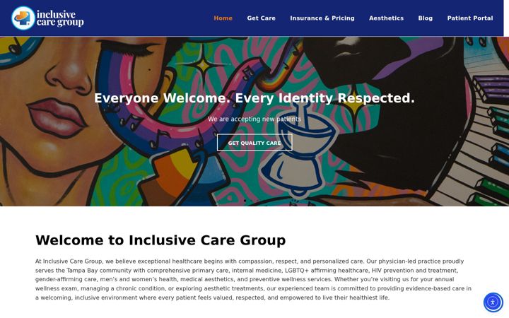 Snimka zaslona za inclusivecaregroup.com