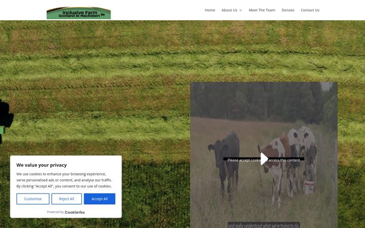 Screenshot of inclusivefarmscotlandatmacrobert.org.uk