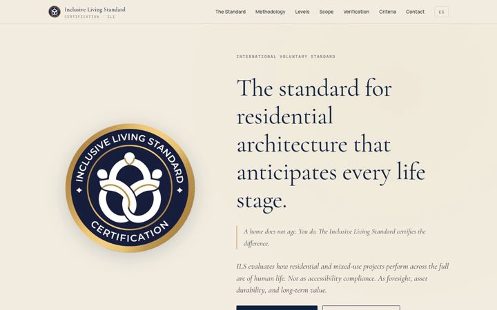 Screenshot of inclusivelivingstandard.com