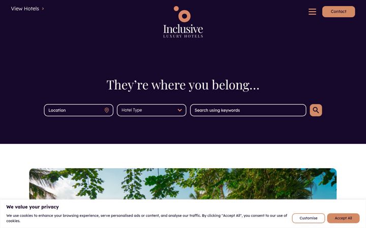 Screenshot of inclusiveluxuryhotels.com