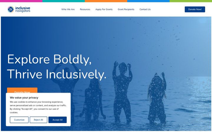 Snimka zaslona za inclusivenavigators.com