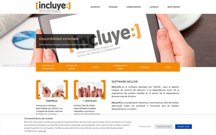 Screenshot of incluyeonline.com