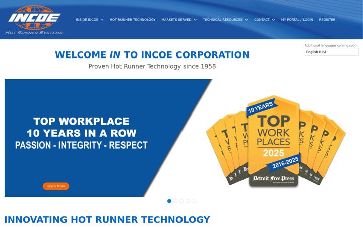 Captură de ecran a incoe.com