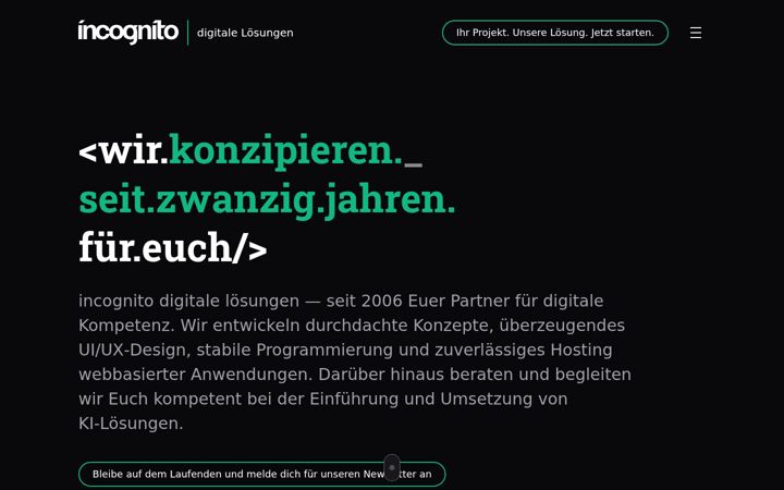 Screenshot of incognito.ms