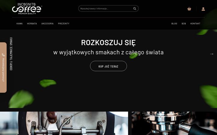 Képernyőkép: incognitocoffee.pl