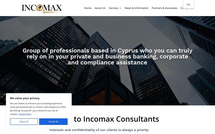 Screenshot of incomaxcyprus.com
