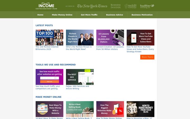 Captură de ecran a incomediary.com