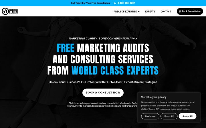 Screenshot of incomingclarity.com