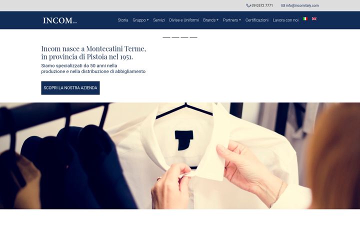 Screenshot of incomitaly.com