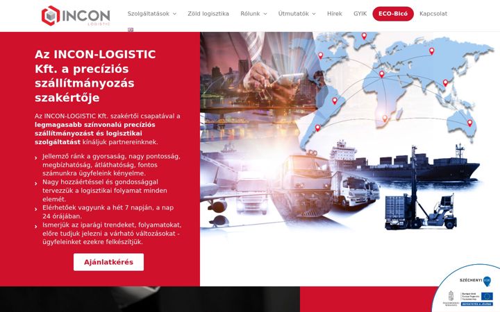Screenshot van incon-logistic.hu