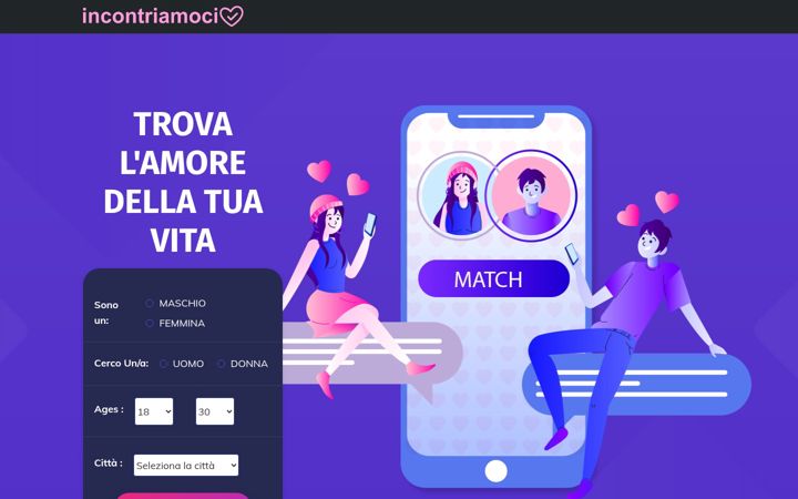 Screenshot of incontriamoci.eu