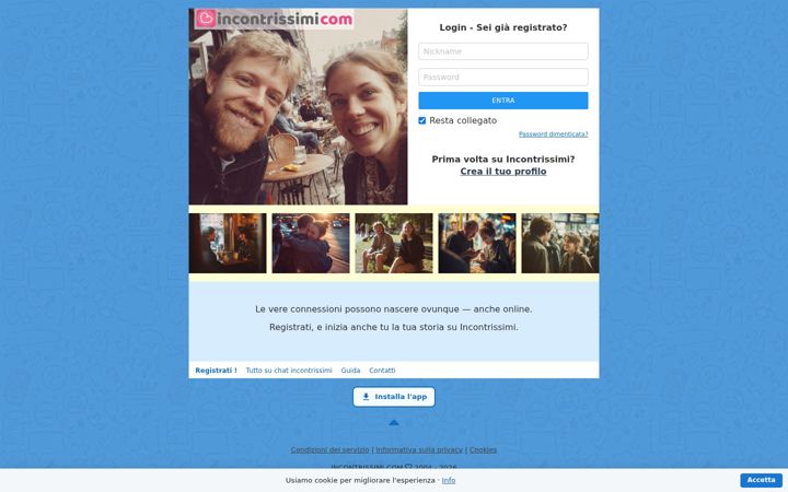 Screenshot of incontrissimi.com
