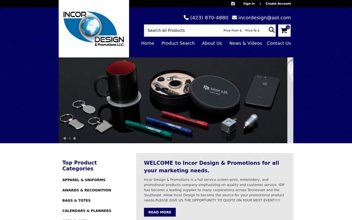 Screenshot of incordesign.com