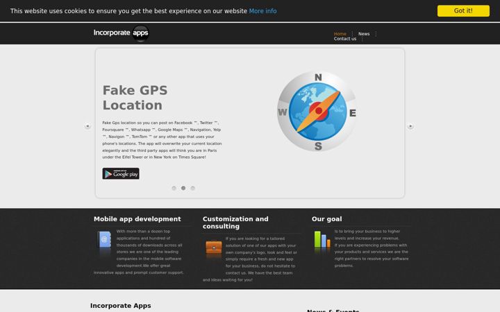 Screenshot of incorporateapps.com