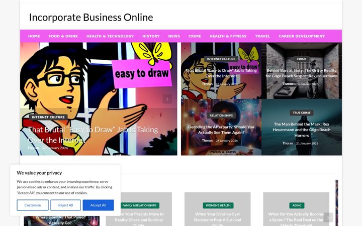 Screenshot of incorporatebusinessonline.net