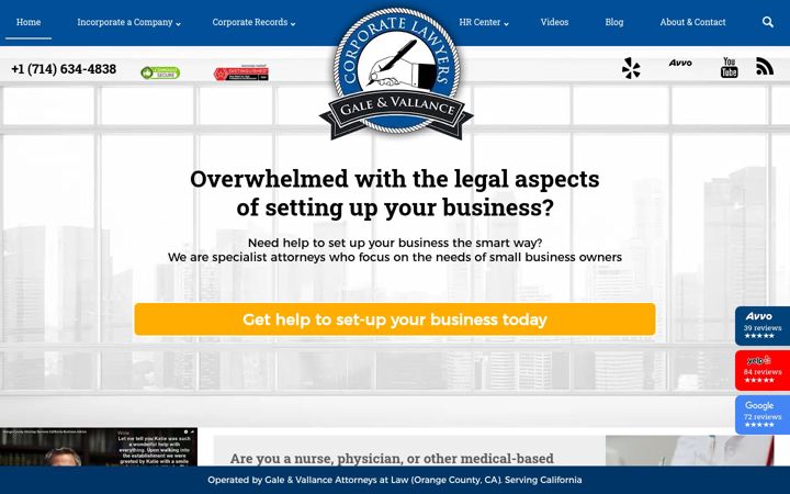 Screenshot of incorporationattorney.com