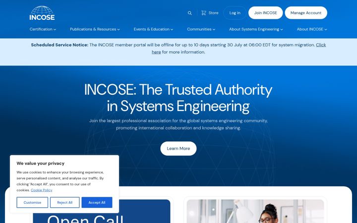 Screenshot of incose.org