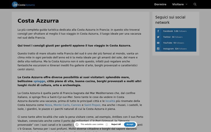 Screenshot of incostaazzurra.it