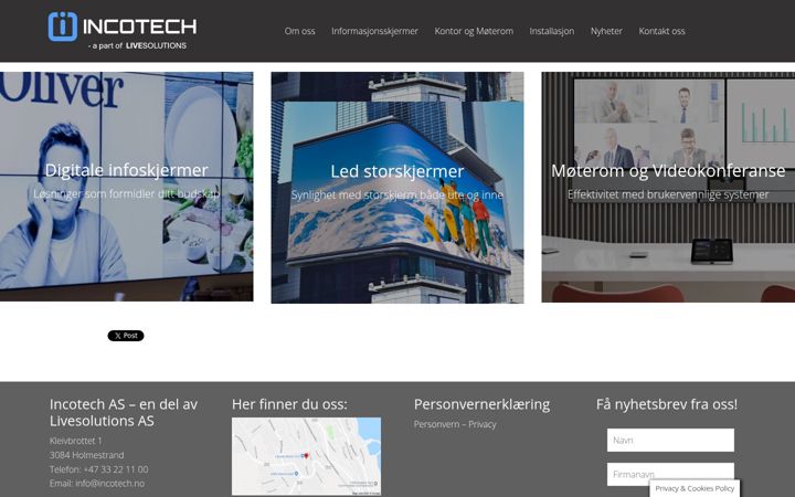 Screenshot of incotech.no