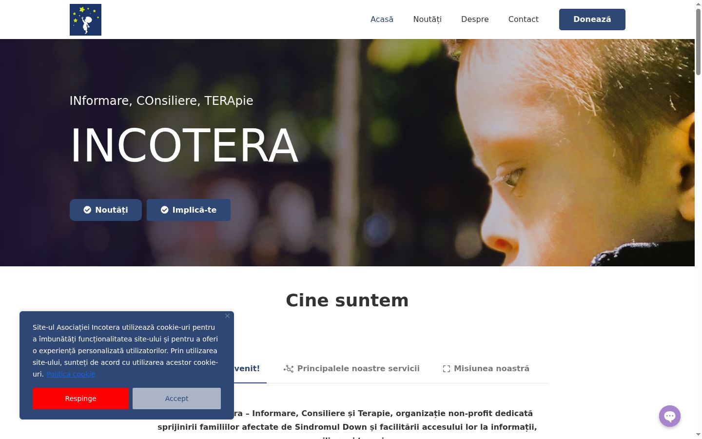Screenshot del banner di consenso mostrato prima di qualsiasi interazione