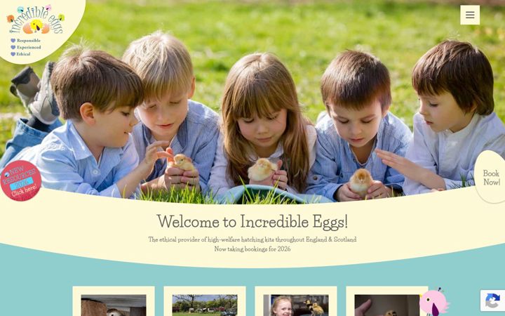 Screenshot of incredibleeggs.co.uk