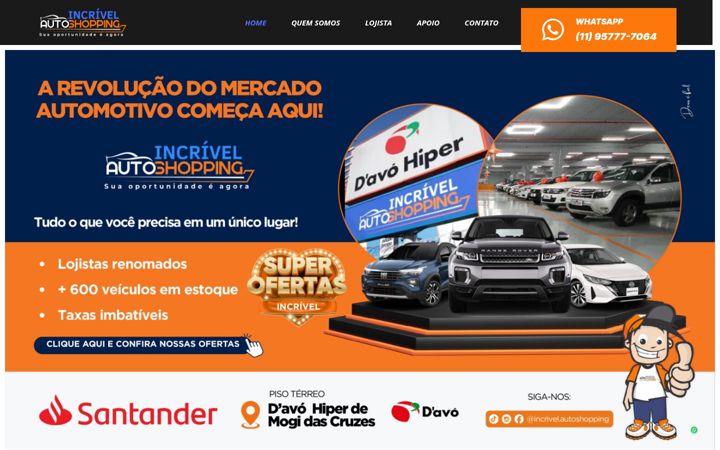 Screenshot of incrivelautoshopping.com.br
