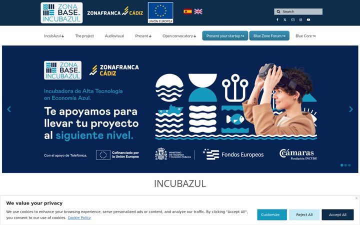 Screenshot of incubazul.es