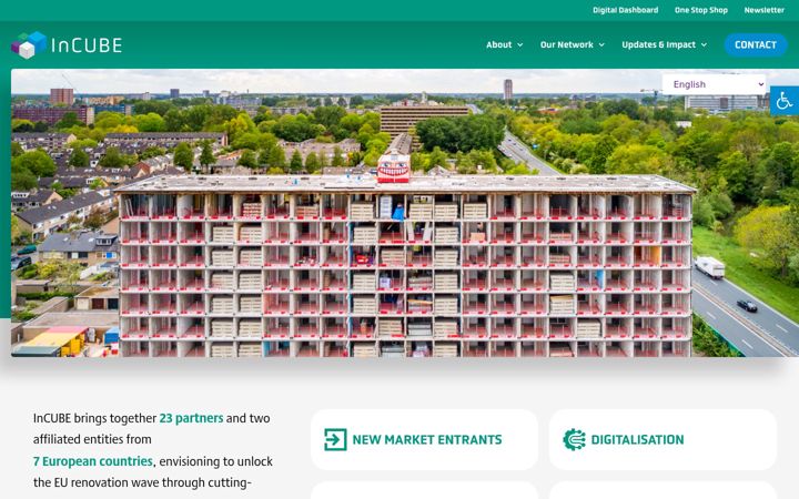 Screenshot of incubeproject.eu