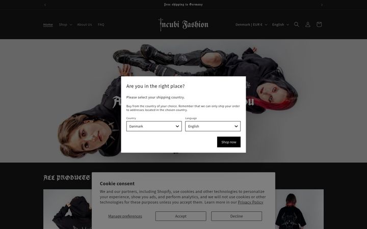 Captura de pantalla de incubussfashion.com